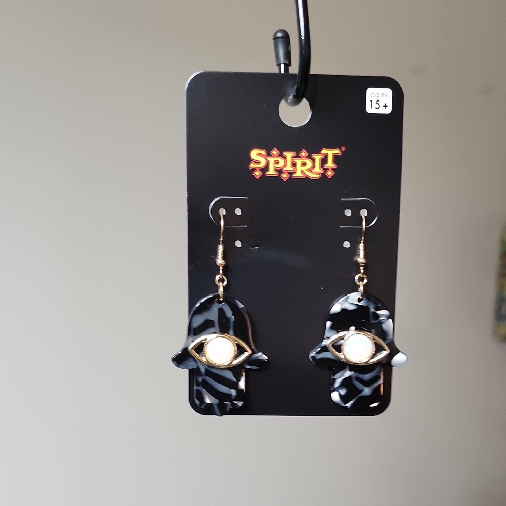 Spirit Black and Gold Eye Drop Earrings